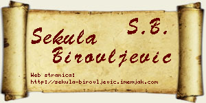 Sekula Birovljević vizit kartica